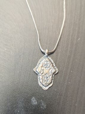 Sterling Silver Hamsa Hand Pendant